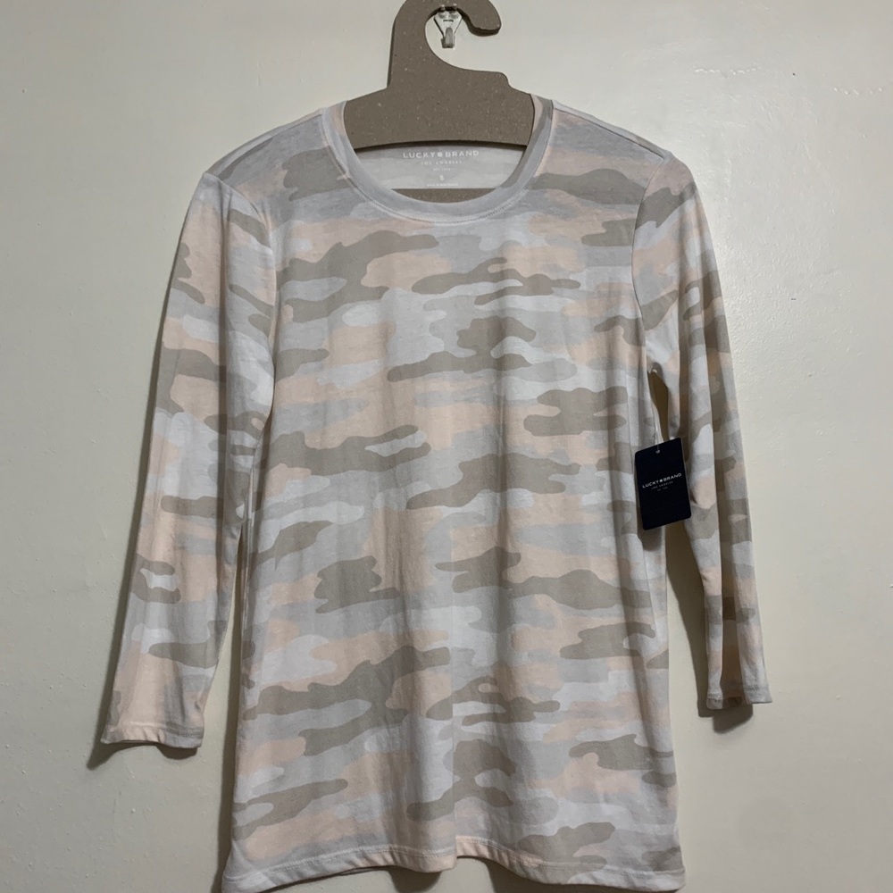 Lucky Brand Small Camo Long Sleeve  T-Shirt SMALL